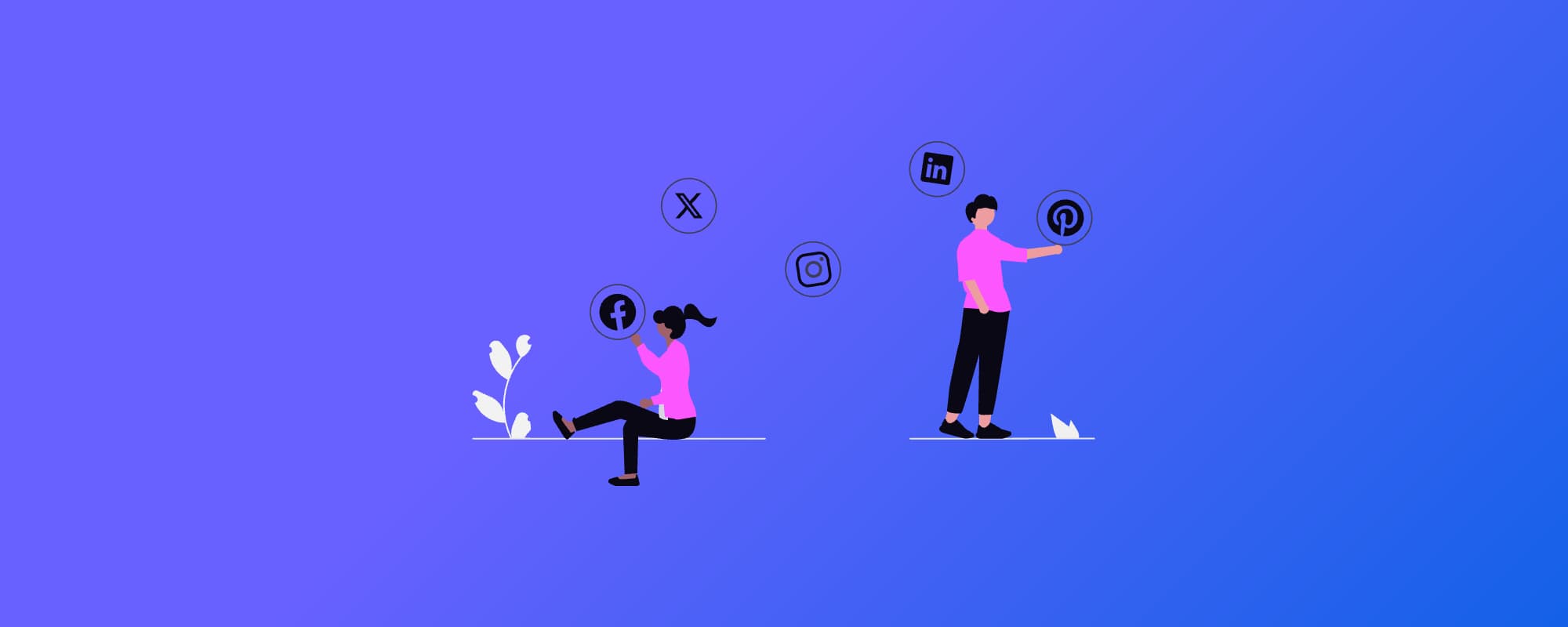 unDraw illustration showing people sharing content on social media