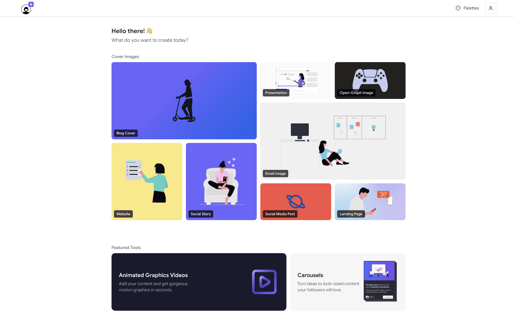 unDraw Plus dashboard showing cover images, videos, and carousels